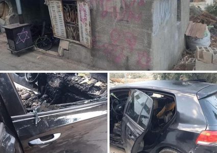 مستعمرون يهاجمون منازل في بلدة إذنا ويحرقون مركبة