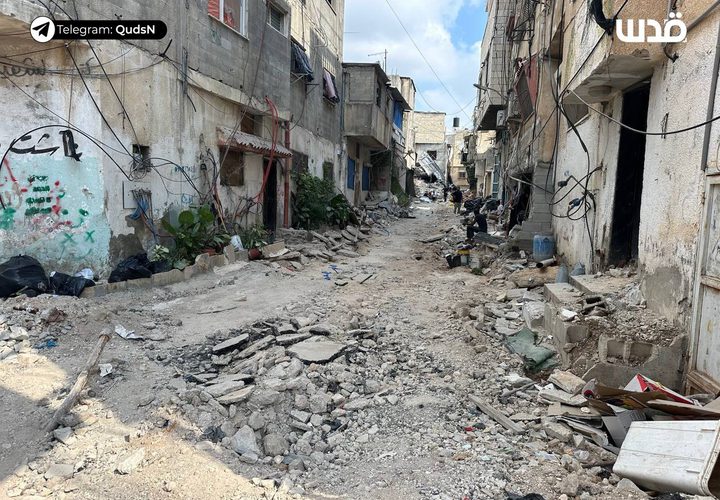 آثار الدمار الذي خلفه الاحتلال خلال عدوانه على مخيم طولكرم.