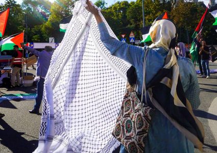 وقفة في فيينا احتجاجاً على زيارة رئيس كنيست الاحتلال وللمطالبة بوقف الحرب على غزة