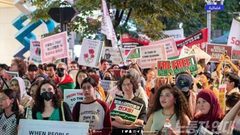 مظاهرة في كوريا الجنوبية نصرة لفلسطين ولبنان