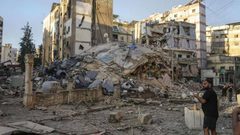 آثار الدمار الكبير الذي خلفه قصف الاحتلال في الضاحية الجنوبية لبيروت