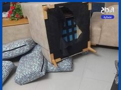 من الخراب والدمار الذي أحدثه جيش الاحتـ.ـلال في منزل المواطن معتز نصاصرة بعد مداهمته في بلدة بيت فوريك شرق نابلس.