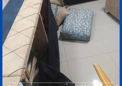 من الخراب والدمار الذي أحدثه جيش الاحتـ.ـلال في منزل المواطن معتز نصاصرة بعد مداهمته في بلدة بيت فوريك شرق نابلس.