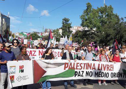 تظاهرة حاشدة في لشبونة تضامنا مع الشعب الفلسطيني