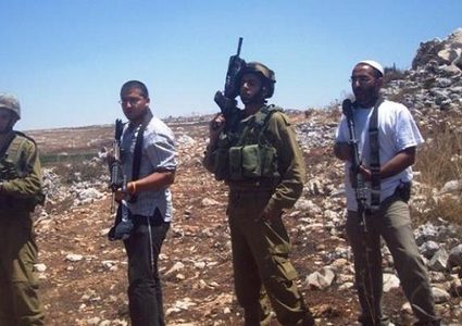 مستعمرون يسرقون ثمار الزيتون في مسافر يطا