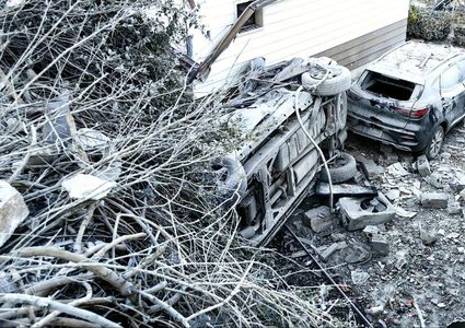 مقر إقامة الصحفيين اللبنانيين الذي تعرض لغارة إسرائيلية في حاصبيا جنوب لبنان