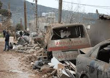 استشهاد خمس مسعفين في لبنان