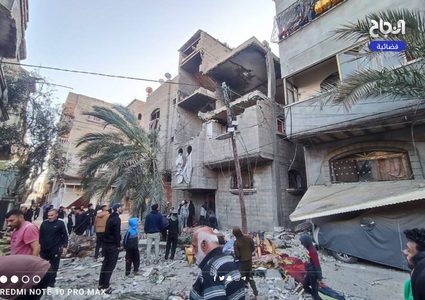 منزل عائلة الهور في مخيم النصيرات الذي تعرض للقصف من طيران الاحتلال