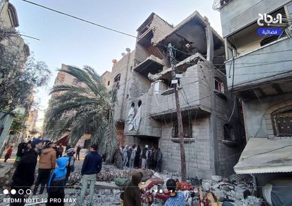 منزل عائلة الهور في مخيم النصيرات الذي تعرض للقصف من طيران الاحتلال