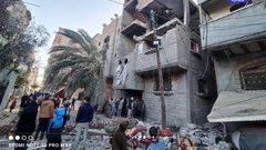 منزل عائلة الهور في مخيم النصيرات الذي تعرض للقصف من طيران الاحتلال