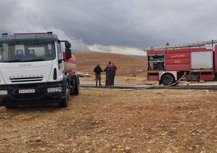 إغلاق طريق المعرجات بين رام الله وأريحا إثر انقلاب صهريج غاز