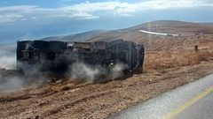 إغلاق طريق المعرجات بين رام الله وأريحا إثر انقلاب صهريج غاز