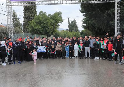 نابلس تنظم المسير الرياضي "معاً لوقف الإبادة المعرفية" دعماً لقطاع غزة