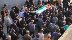 تشييع جثماني الشهيدين غنام وأبو عرة في عقابا شمال طوباس