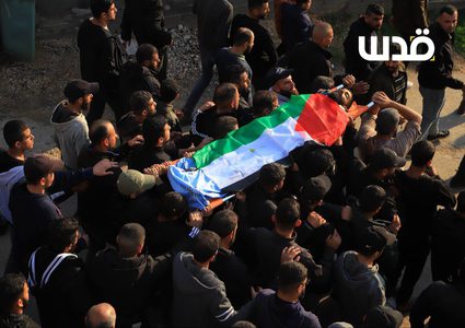 تشييع جثماني الشهيدين غنام وأبو عرة في عقابا شمال طوباس