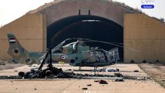 مروحيات سورية استهدفها جيش الاحتلال في قصفه المكثف لقواعد عسكرية.