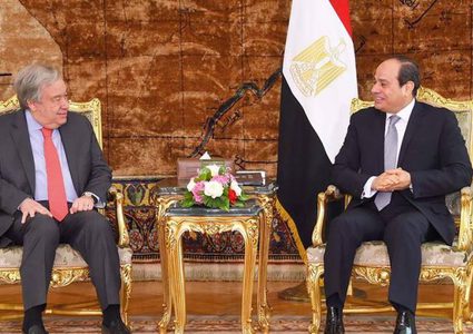 السيسي وغوتيريش يؤكدان ضرورة بقاء الفلسطينيين في أرضهم