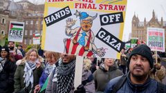 تظاهرة ضخمة في لندن؛ دعماً لفلسطين ورفضاً لمخططات التهجير.