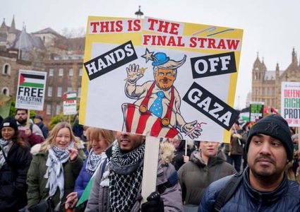 تظاهرة ضخمة في لندن؛ دعماً لفلسطين ورفضاً لمخططات التهجير.
