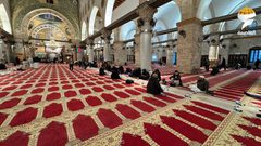 موائد افطار الصائمين في اليوم الثاني لشهر رمضان المبارك في اولى القبلتين وثالث الحرمين