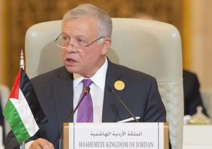 العاهل الأردني: نرفض أي إجراء لتصفية القضية الفلسطينية وتقويض حل الدولتين