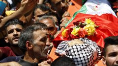 تشييع جثمان الشهيد خالد قرعان في مدينة قلقيلية