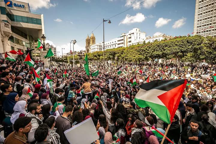 مسيرات حاشدة في تونس تنديدا بجرائم الاحتلال في غزة