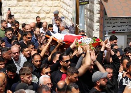 تشييع الطفل ربيع في بلدة ترمسعيا شرق رام الله