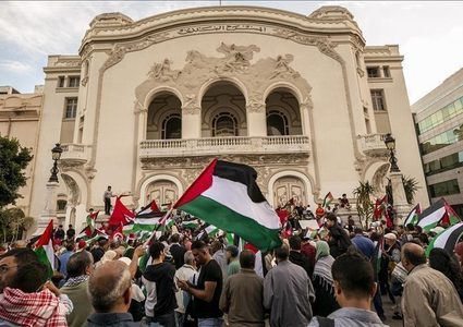 مسيرة حاشدة في تونس لدعم آلشعب الفلسطيني