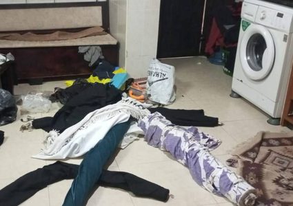 آثار تخريب الاحتلال محتويات منزل الشاب يزن عودة في شارع تل بنابلس قبيل اعتقاله بعد إصابته بالرصاص الحي.