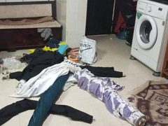 آثار تخريب الاحتلال محتويات منزل الشاب يزن عودة في شارع تل بنابلس قبيل اعتقاله بعد إصابته بالرصاص الحي.