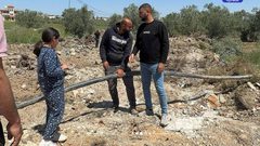 آثار الدمار الذي خلفه الاحتلال بعد عمليات تجريف في محيط بلدة برقين