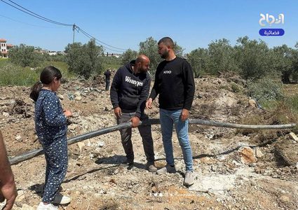 آثار الدمار الذي خلفه الاحتلال بعد عمليات تجريف في محيط بلدة برقين