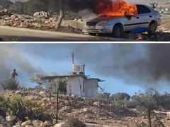 مستعمرون يحرقون غرفا زراعية قرب المغير