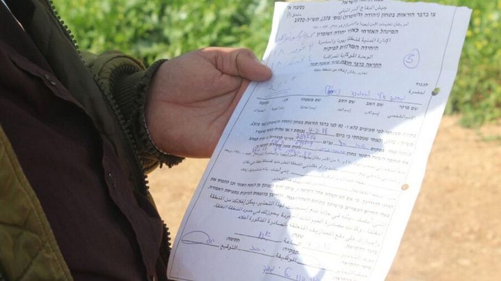 الاحتلال يسلم 9 إخطارات بوقف العمل والبناء في سلفيت
