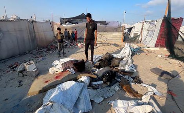 شهيدان في غارة للاحتلال على خيمة تؤوي نازحين شمال خان يونس