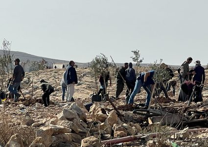 مستوطنون يواصلون تجريف أراضي المواطنين في بلدة سنجل