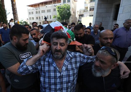 تشييع الشهيد قصي عيسى في قرية سالم شرق نابلس