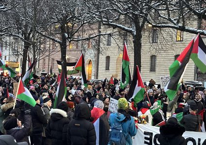 تظاهرة في العاصمة السويدية احتجاجا على تواصل جرائم إسرائيل في غزة