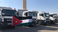 قافلة مساعدات أردنية من 36 شاحنة تدخل إلى شمال غزة