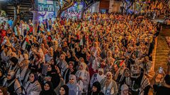 عشرات الآلاف من اهلنا في المغرب  خرجوا الليلة في تظاهرات ضخمة نصرة لغزة وشعبها