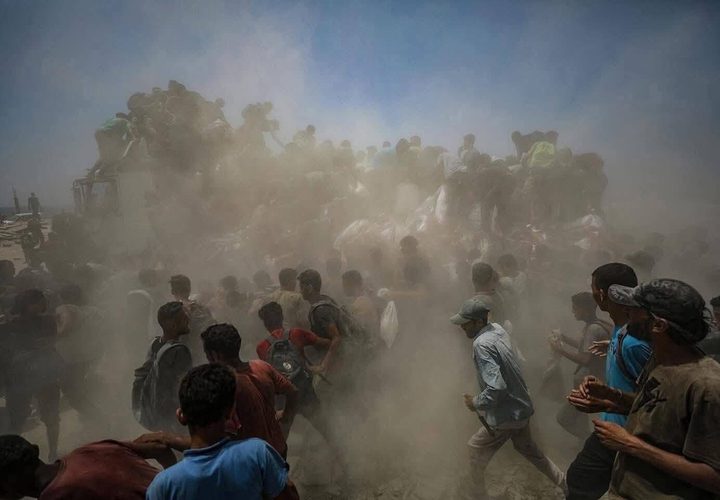 مشاهد صادمة لطوفان بشري نحو شاحنات المساعدات في غزة بحثا عن النجاة وسد رمق الجوع