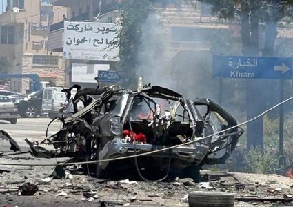 شهيد بغارة إسرائيلية على مركبة في البقاع شرقي لبنان