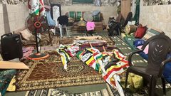 آثار اقتحام شارع النصر بالبلدة القديمة بنابلس وتحطيم صروح وملصقات الشهداء واقتحام وتخريب زاوية الشيخ نظمي.