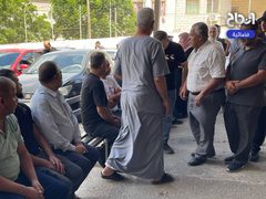 وداع الشهيد محمد جمال عمر مدني من مخيم بلاطة في مدينة نابلس داخل مستشفى رفيديا