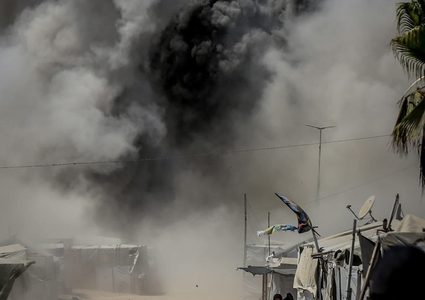 برج السوسي السكني الذي دمّرته طائرات الاحتلال قبل قليل في مدينة غزة