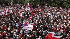 الآلاف يشاركون في مظاهرات في نيوزيلندا احتجاجا على حرب الابادة في غزة