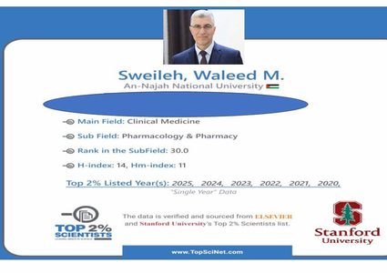 جامعة النجاح تحقق إنجازًا بحثيًا عالميًا بإدراج د. وليد صويلح في قائمة ستانفورد