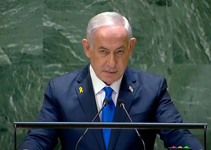 نتنياهو يفرض على سكان غزة سماع خطابه في الأمم المتحدة