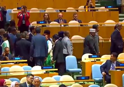 انسحاب الوفود المشاركة في الجمعية العامة بعد كلمة نتنياهو